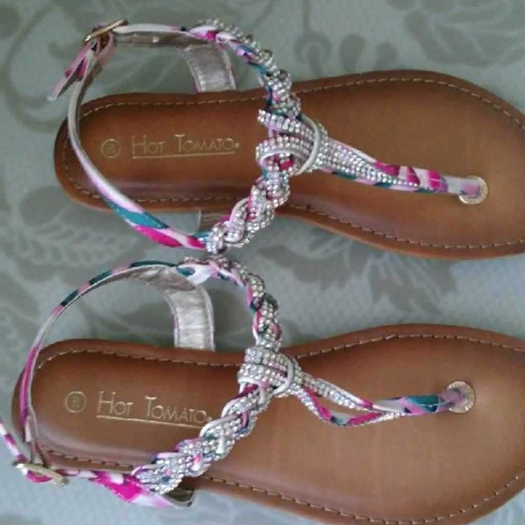 Girls' Multicolored Thong Sparkle Sandals - Picture 3 of 5